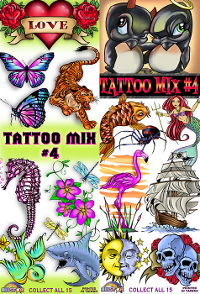 Tattoo Mix #4 + Free Display Card - 300 ct - 50p Vend